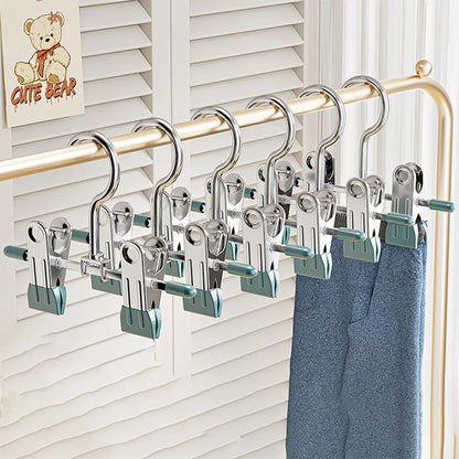 Clips antideslizantes para secado de ropa, soportes para botas 360 °   Clips giratorios para almacenamiento de sombreros, pinzas ajustables para ropa, Clip para pantalones de acero inoxidable