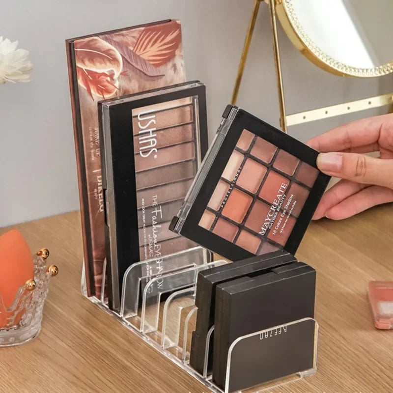 Organizador de paleta de sombra de ojos para mujer, bandeja de almacenamiento de polvo de ojos, estante de cosméticos, soporte de compartimiento de herramientas de maquillaje, organizador de maquillaje, nuevo