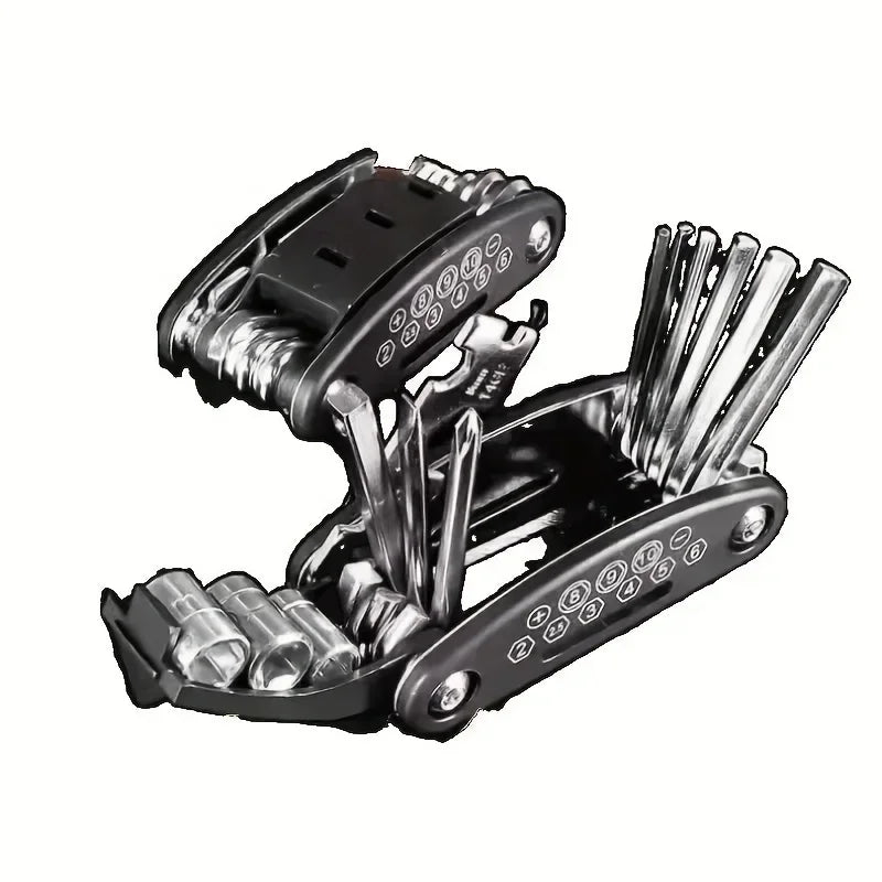 Juego de llaves de tubo 16 en 1, cabezal giratorio antideslizante. Acero Inoxidable Resistente para Reparaciones del Hogar y del Automóvil. Herramienta Fácil y Universal.