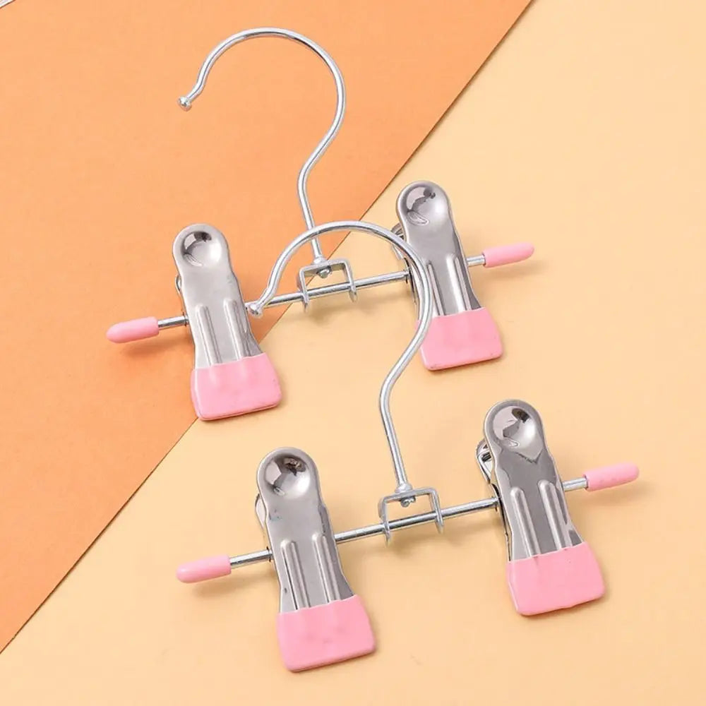 Clips antideslizantes para secado de ropa, soportes para botas 360 °   Clips giratorios para almacenamiento de sombreros, pinzas ajustables para ropa, Clip para pantalones de acero inoxidable