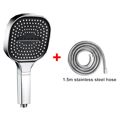 Cabezal de ducha de alta presión con Panel grande de 13CM con filtro, 3 modos, boquilla de lluvia con pulverizador de gran flujo, cabezal de ducha cuadrado para baño