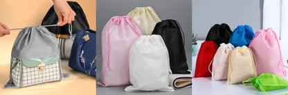 StoBag 10/5 Uds. Bolsas largas de nailon negro con cordón impermeable a prueba de polvo paraguas almacenamiento de embalaje bolsa organizadora de viaje reutilizable