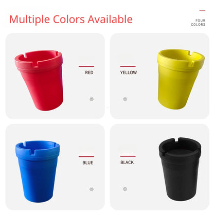 Cenicero sin humo Nuevo Cenicero automático de plástico PP Cenicero portátil para coche Ceniceros de reloj de arena Tamaño de suministro: 8*6*10,5 cm