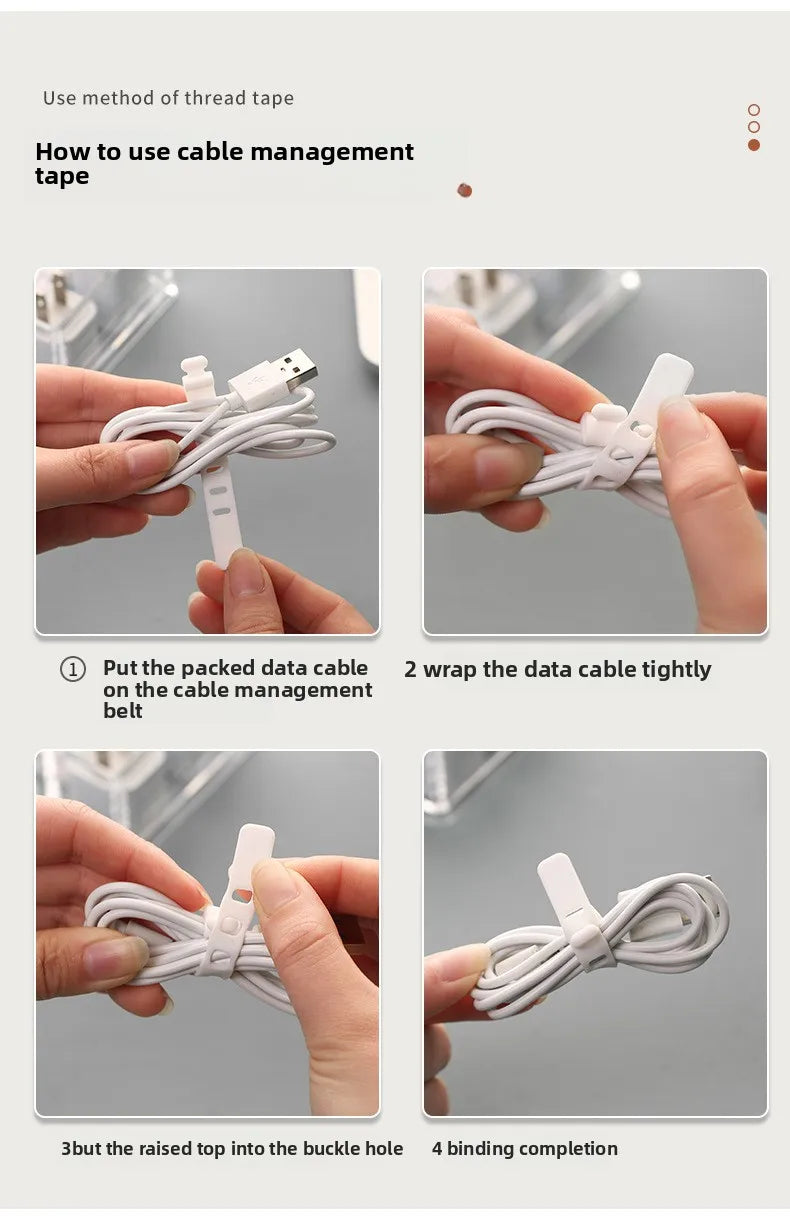 Caja de almacenamiento de cables de datos de plástico transparente, cable doméstico, cargador de teléfono móvil, Cable de carga, caja de acabado, caja de rejilla dividida