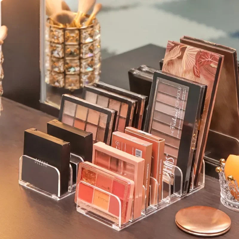 Organizador de paleta de sombra de ojos para mujer, bandeja de almacenamiento de polvo de ojos, estante de cosméticos, soporte de compartimiento de herramientas de maquillaje, organizador de maquillaje, nuevo