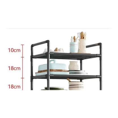 Estante de almacenamiento de cocina, estante de almacenamiento doméstico multicapa de pie, balcón móvil, estante simple multifuncional para dormitorio