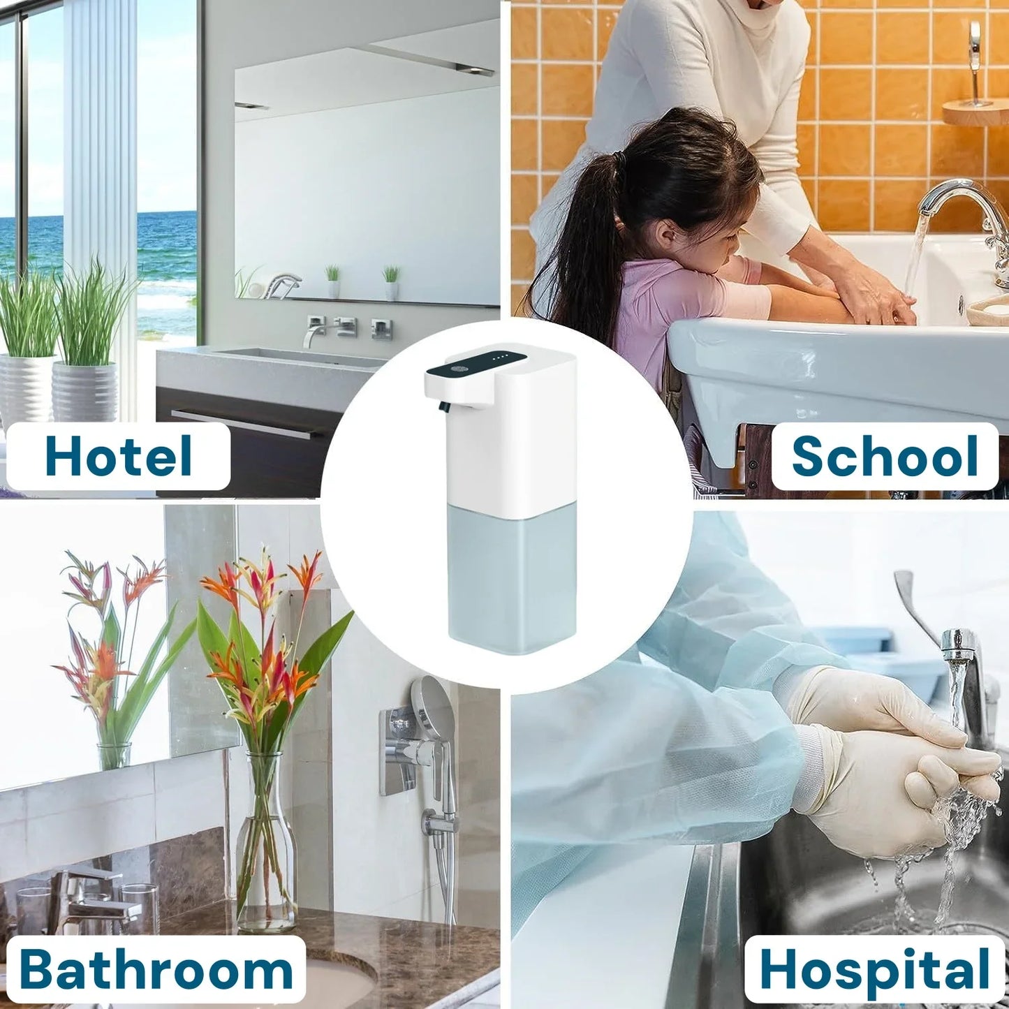 Dispensador de jabonera líquida inteligente, accesorios de baño, botellas contenedor dispensadoras de champú Lavaloza detergente automático para cocina