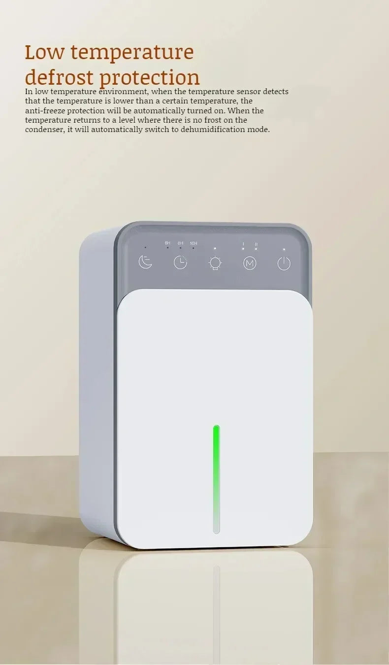 Deshumidificador de aire portátil, máquina absorbente de humedad silenciosa, secador de aire para el hogar, dormitorio, oficina, cocina, desodorante, enchufe europeo