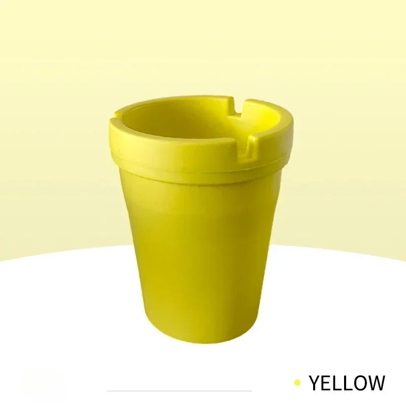 Cenicero sin humo Nuevo Cenicero automático de plástico PP Cenicero portátil para coche Ceniceros de reloj de arena Tamaño de suministro: 8*6*10,5 cm