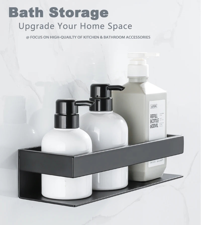 Estante de ducha de acero inoxidable, organizador, estante de almacenamiento para baño, soporte esquinero para champú, accesorios de Hardware de cocina montados en la pared