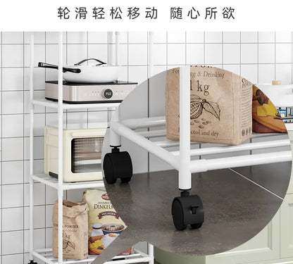 Estante de almacenamiento de piso multicapa para cocina, estante de almacenamiento extraíble para el hogar, estante de pared integrado