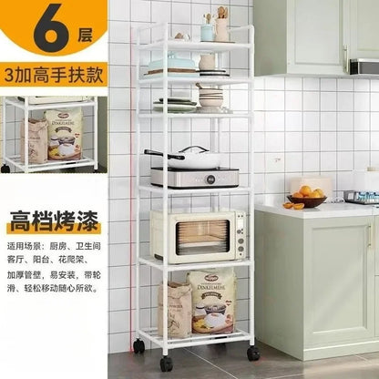 Estante de almacenamiento de cocina, estante de almacenamiento doméstico multicapa de pie, balcón móvil, estante simple multifuncional para dormitorio