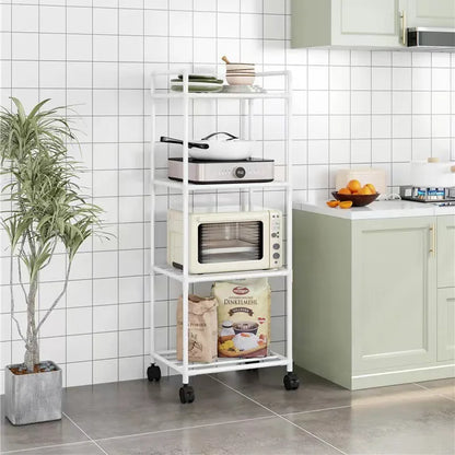 Estante de almacenamiento de cocina, estante de almacenamiento doméstico multicapa de pie, balcón móvil, estante simple multifuncional para dormitorio