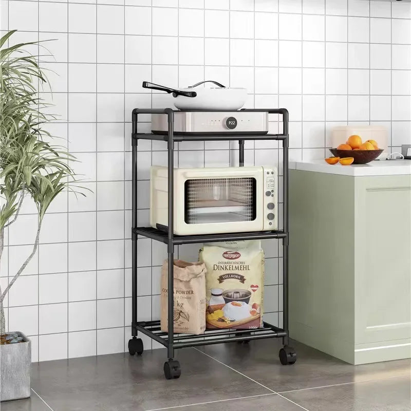 Estante de almacenamiento de cocina, estante de almacenamiento doméstico multicapa de pie, balcón móvil, estante simple multifuncional para dormitorio