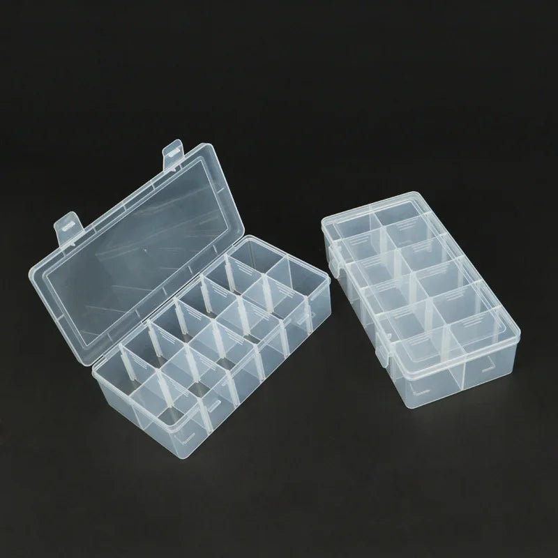 Caja de almacenamiento de joyería desmontable, pendientes, papelería, escritorio, a prueba de polvo, accesorio de plástico transparente, clasificación, 12 rejillas, 1 ud.