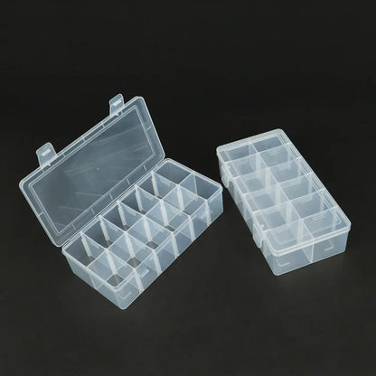 Caja de almacenamiento de joyería desmontable, pendientes, papelería, escritorio, a prueba de polvo, accesorio de plástico transparente, clasificación, 12 rejillas, 1 ud.