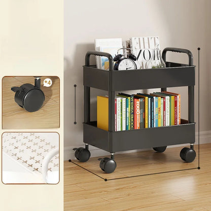 Estantería Móvil para Libros Debajo del Escritorio, Simple, para Uso Doméstico, Carrito Pequeño para Libros, Librería con Rue...