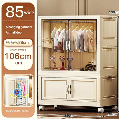 Gabinete de almacenamiento, caja de almacenamiento plegable para el hogar, sala de estar, gabinete de juguetes, estante de almacenamiento, gabinete de aperitivos, almacenamiento de cocina sin instalación