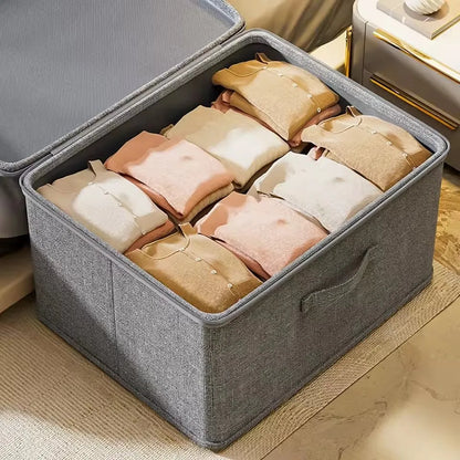 Caja de almacenamiento plegable con cubierta, caja de almacenamiento de ropa con cremallera, caja de almacenamiento de edredón de gran capacidad, armario, caja organizadora de ropa interior