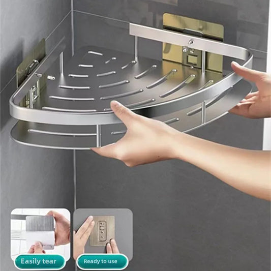 Nuevo Soporte adhesivo para champú y baño, estantes Caddy para ducha, almacenamiento sin taladro, soporte esquinero para toallas, estantes para 3/2/1 Uds.