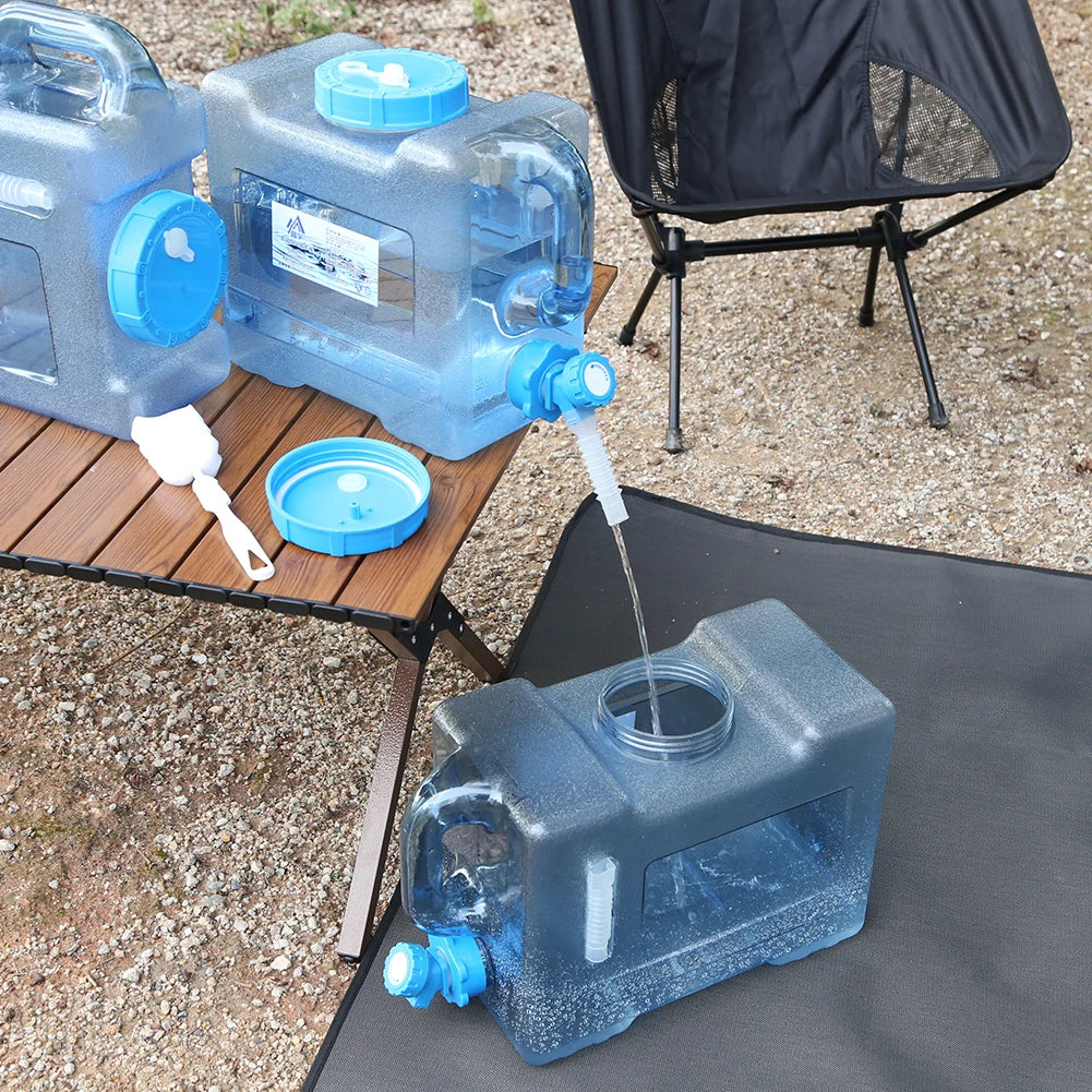 Contenedor de agua portátil con grifo, gran capacidad para acampar, almacenamiento de agua para cocinar, 6/8/13/18L