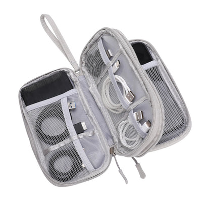 Bolsa organizadora de cables de datos, bolsa de almacenamiento de viaje, funda de accesorios electrónicos multifuncional para cargador de teléfono, Cables USB