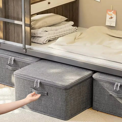 Caja de almacenamiento plegable con cubierta, caja de almacenamiento de ropa con cremallera, caja de almacenamiento de edredón de gran capacidad, armario, caja organizadora de ropa interior