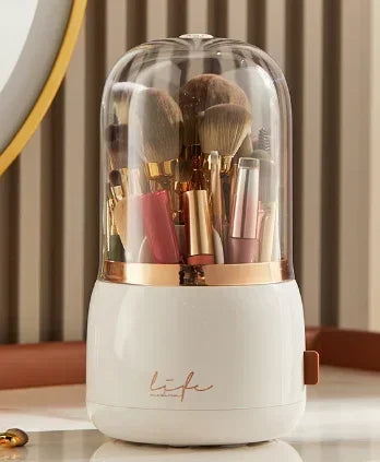 360 ° Organizador de maquillaje giratorio, soporte para brochas de maquillaje, caja de almacenamiento de cosméticos, organizador de almacenamiento de maquillaje, estuche para lápices, organizador de lápiz labial