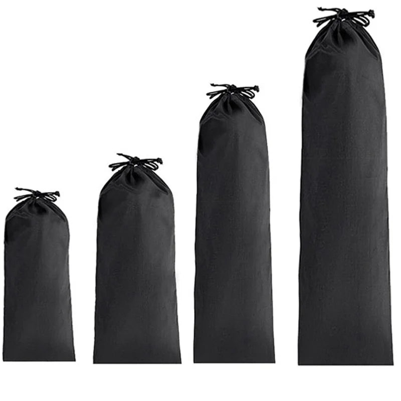 StoBag 10/5 Uds. Bolsas largas de nailon negro con cordón impermeable a prueba de polvo paraguas almacenamiento de embalaje bolsa organizadora de viaje reutilizable