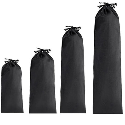 StoBag 10/5 Uds. Bolsas largas de nailon negro con cordón impermeable a prueba de polvo paraguas almacenamiento de embalaje bolsa organizadora de viaje reutilizable