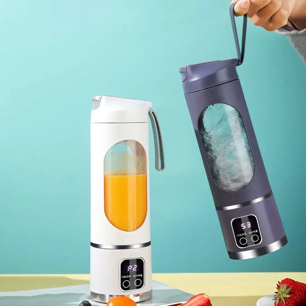 Exprimidor eléctrico portátil para el hogar, minibotella exprimidora con carga inalámbrica USB, taza de 450ml, batidora de Mano Eléctrica