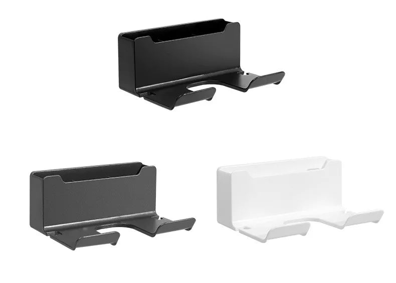 Soporte para secador de pelo montado en la pared, soporte para alisador de pelo, organizador de baño, estantes de organización de baño