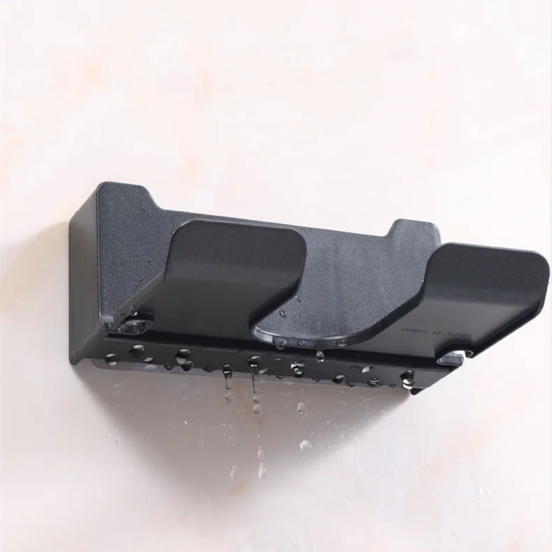 Soporte para secador de pelo montado en la pared, soporte para alisador de pelo, organizador de baño, estantes de organización de baño