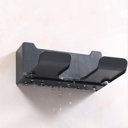 Soporte para secador de pelo montado en la pared, soporte para alisador de pelo, organizador de baño, estantes de organización de baño