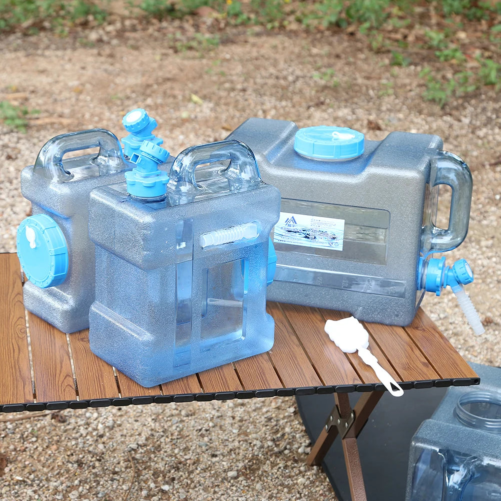 Contenedor de agua portátil con grifo, gran capacidad para acampar, almacenamiento de agua para cocinar, 6/8/13/18L