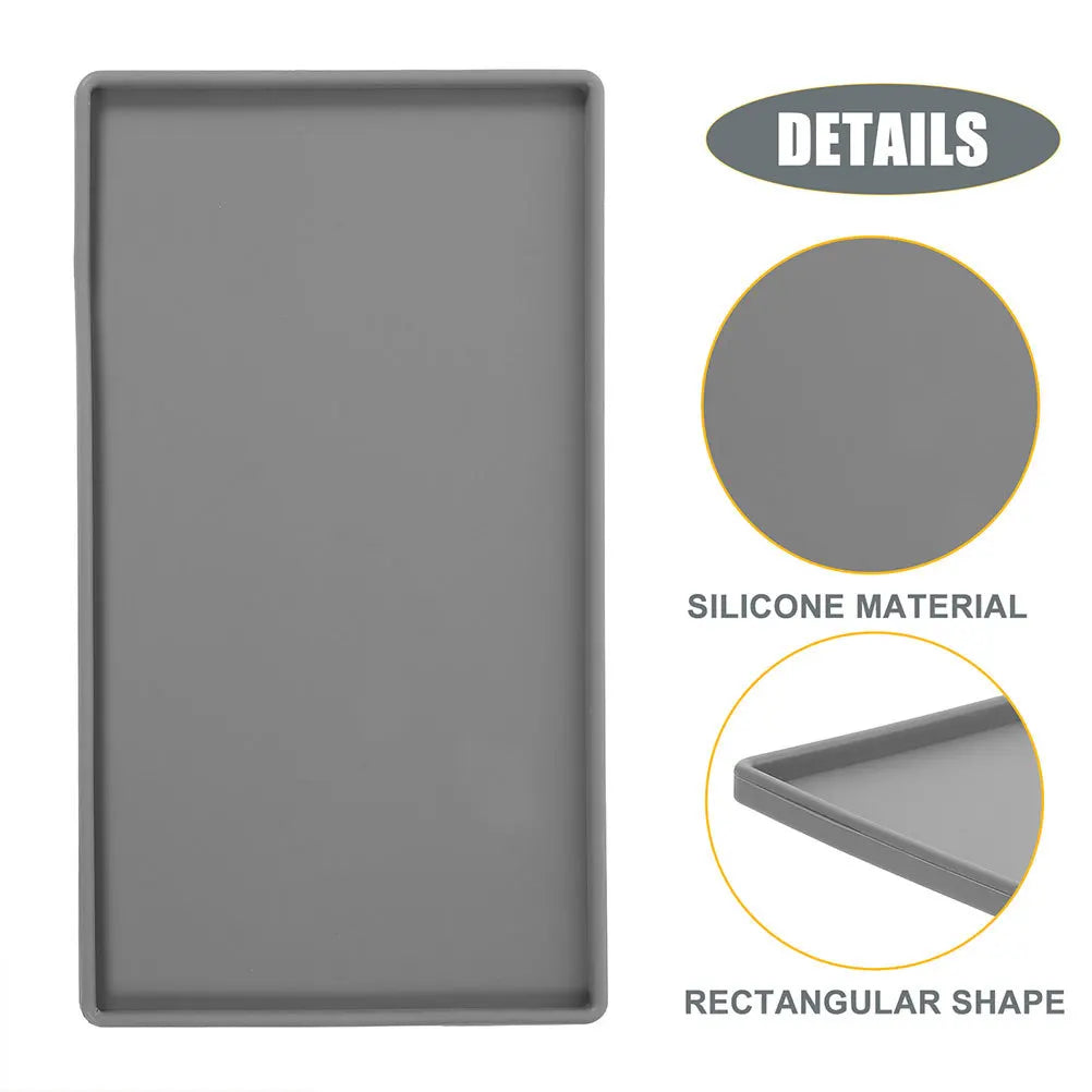 Bandeja de silicona grande, mostrador de cocina antideslizante Rectangular para platos, tazón, taza, vajilla, almacenamiento, organización, estera de secado