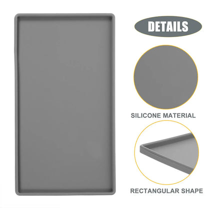 Bandeja de silicona grande, mostrador de cocina antideslizante Rectangular para platos, tazón, taza, vajilla, almacenamiento, organización, estera de secado