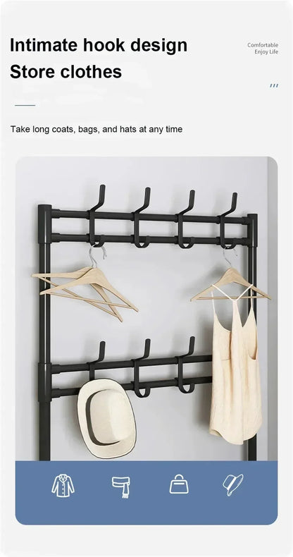Colgador de ropa, Zapatero multicapa, puerta DIY, estante para sombreros y zapatos, organizador Simple de pie para sala de estar, estantes de almacenamiento