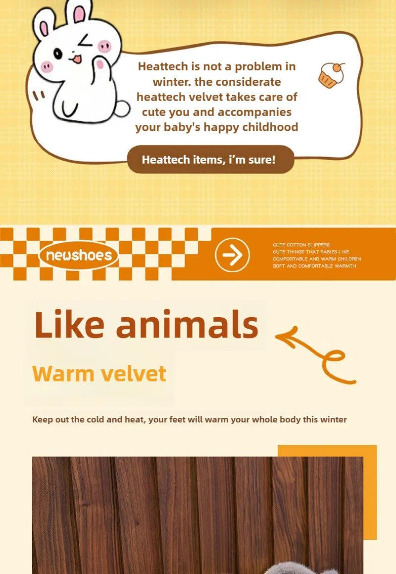 Zapatillas de invierno con dibujos de conejo para niños, zapatos cómodos y cálidos para casa, pantuflas mullidas para interiores, novedad de 2024