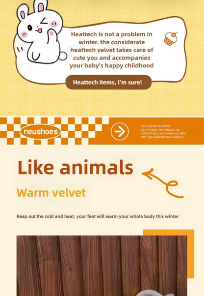 Zapatillas de invierno con dibujos de conejo para niños, zapatos cómodos y cálidos para casa, pantuflas mullidas para interiores, novedad de 2024