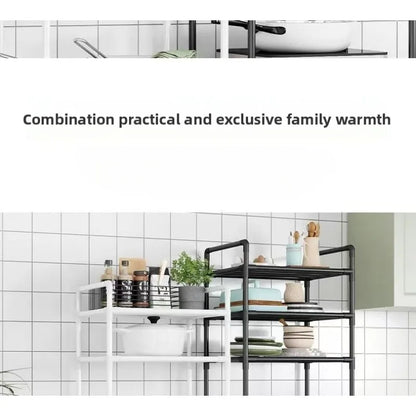 Estante de almacenamiento de cocina, estante de almacenamiento doméstico multicapa de pie, balcón móvil, estante simple multifuncional para dormitorio