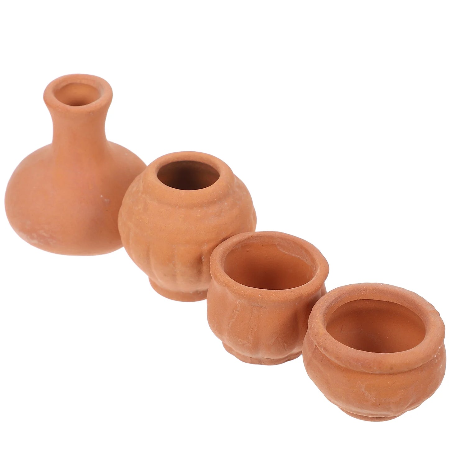 Macetas suculentas de cerámica en miniatura, macetas de bolsillo para jardín de terracota, bricolaje, 4 Uds.