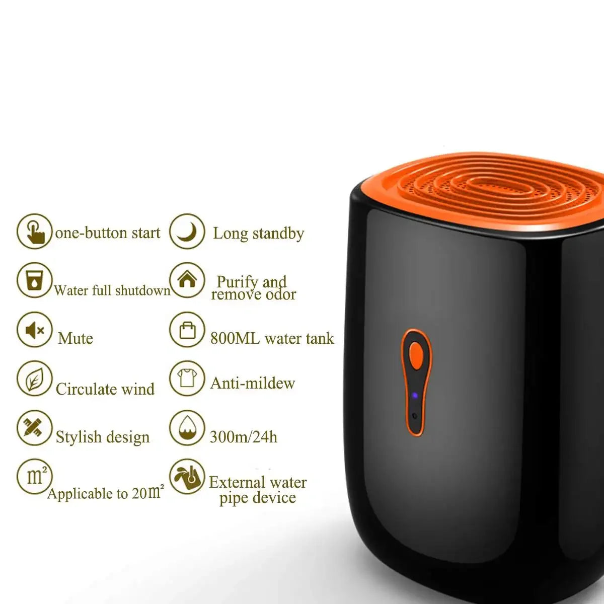 TINSOL nuevo deshumidificador de aire secador portátil de 800ml purificación de poco ruido unidad de limpieza antimol secador de aire portátil humedad