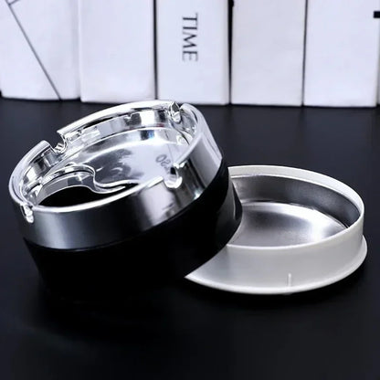 Cenicero a prueba de viento con tapa giratoria: Cenicero exterior con sellado de acero inoxidable para el hogar, el jardín y el coche