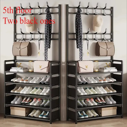 Colgador de ropa, Zapatero multicapa, puerta DIY, estante para sombreros y zapatos, organizador Simple de pie para sala de estar, estantes de almacenamiento