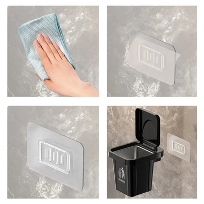 Cenicero colgante de pared de acero inoxidable con tapa, cubo de basura en forma de baño, sala de estar, decoración de baño sin perforaciones a prueba de cenizas